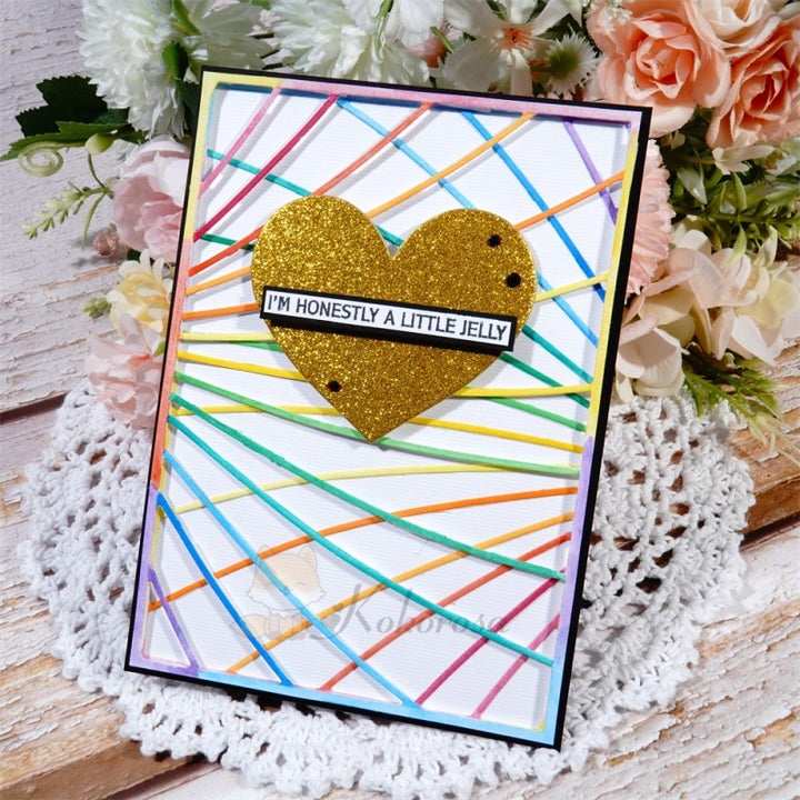 Kokorosa Metal Cutting Dies with Hollow Straight Lines Background Board