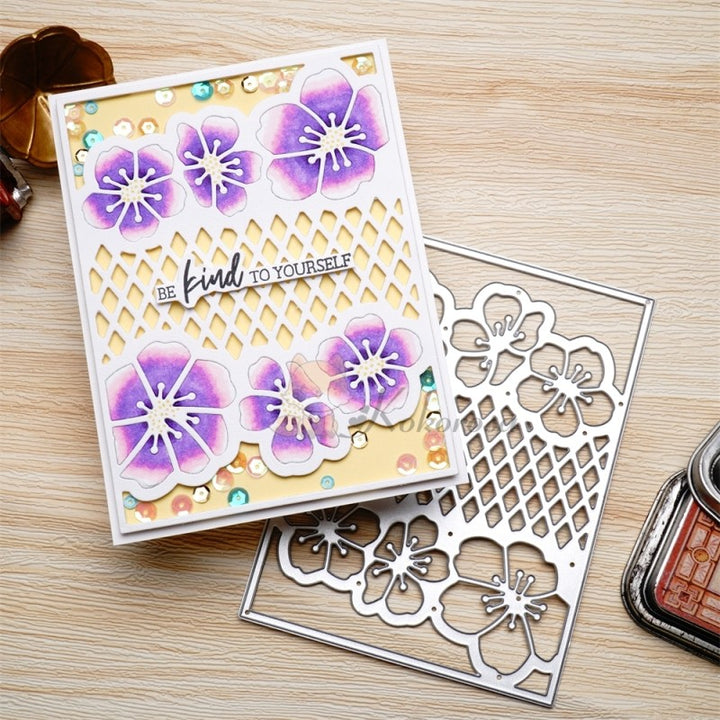 Kokorosa Metal Cutting Dies with Hollow Violet Background Board