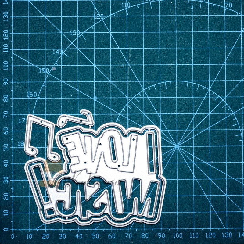 Kokorosa Metal Cutting Dies with "I LOVE MUSIC" Word