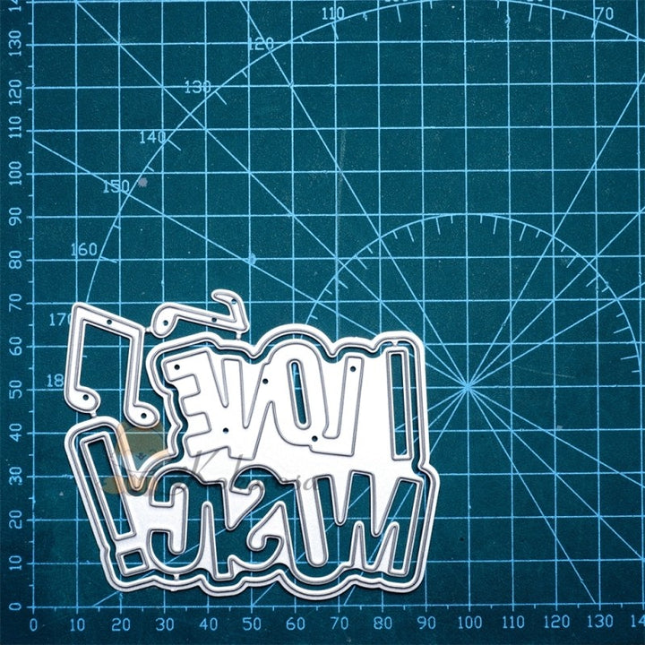 Kokorosa Metal Cutting Dies with "I LOVE MUSIC" Word