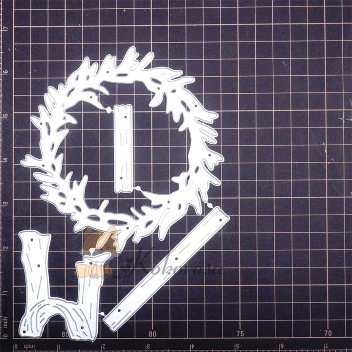Kokorosa Metal Cutting Dies with Jesus Cross Wreath