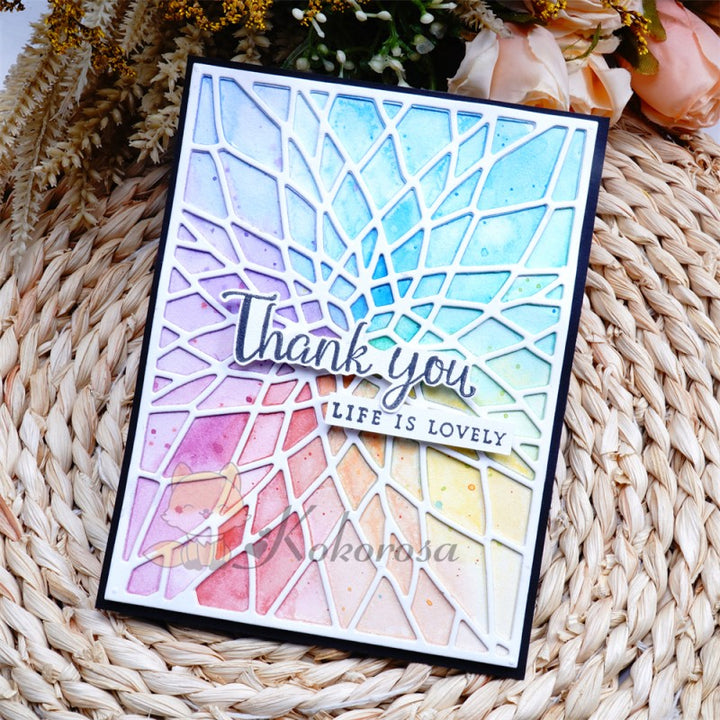 Kokorosa Metal Cutting Dies with Leaves Pattern Background Board