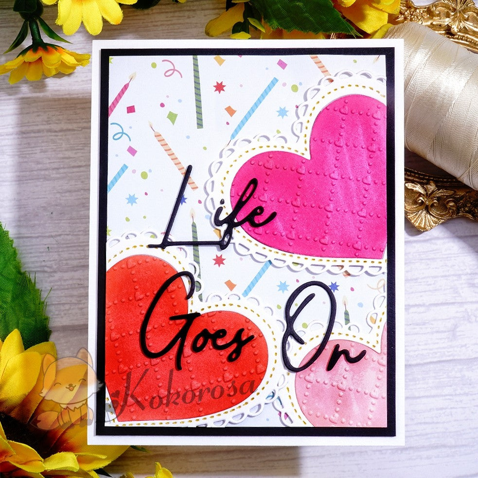 Kokorosa Metal Cutting Dies with "Life Goes On" Word