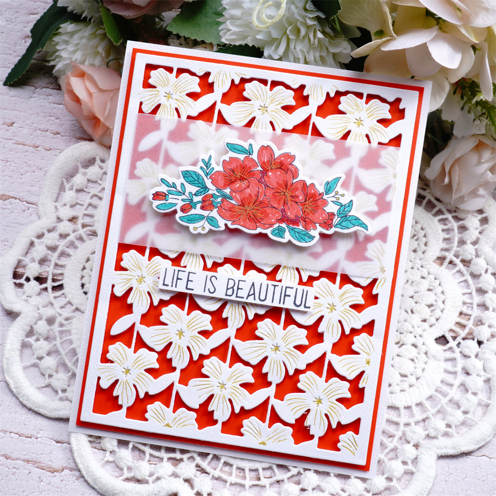 Kokorosa Metal Cutting Dies with Little Flower Background Board