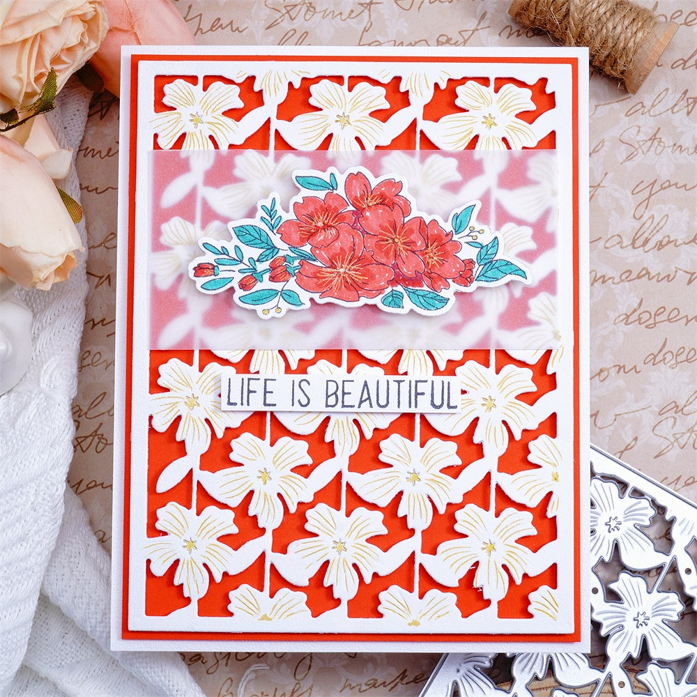 Kokorosa Metal Cutting Dies with Little Flower Background Board