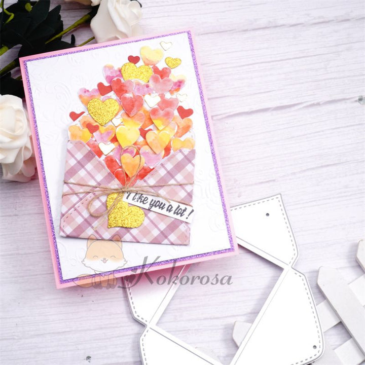Kokorosa Metal Cutting Dies with Little Hearts & Envelope