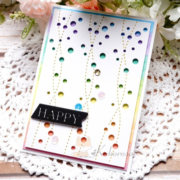 Kokorosa Metal Cutting Dies with Little Hollow Bubbles Border Board