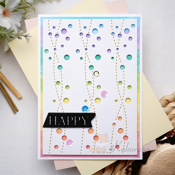 Kokorosa Metal Cutting Dies with Little Hollow Bubbles Border Board
