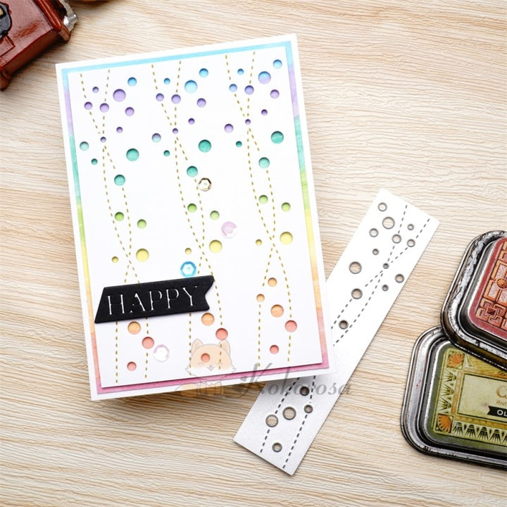 Kokorosa Metal Cutting Dies with Little Hollow Bubbles Border Board
