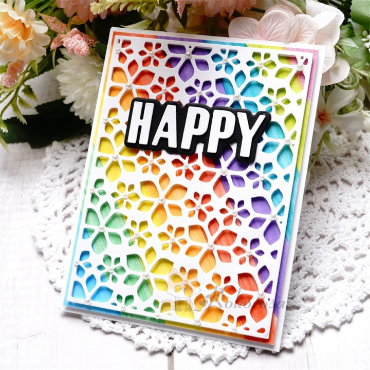 Kokorosa Metal Cutting Dies with Little Hollow Flowers Background Board