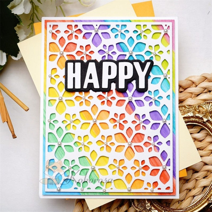 Kokorosa Metal Cutting Dies with Little Hollow Flowers Background Board