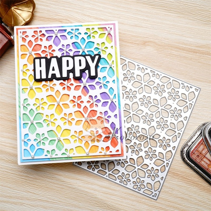 Kokorosa Metal Cutting Dies with Little Hollow Flowers Background Board