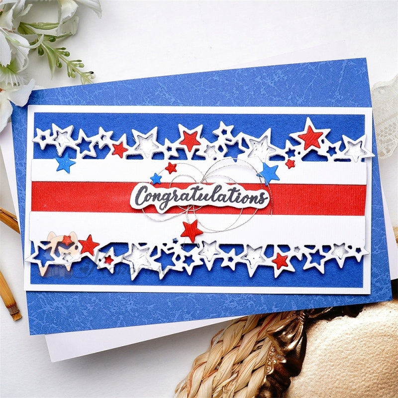 Kokorosa Metal Cutting Dies with Little Stars Border