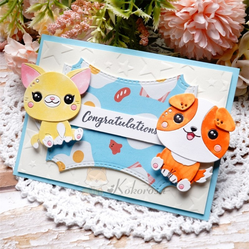 Kokorosa Metal Cutting Dies with Lovely Cat & Dog