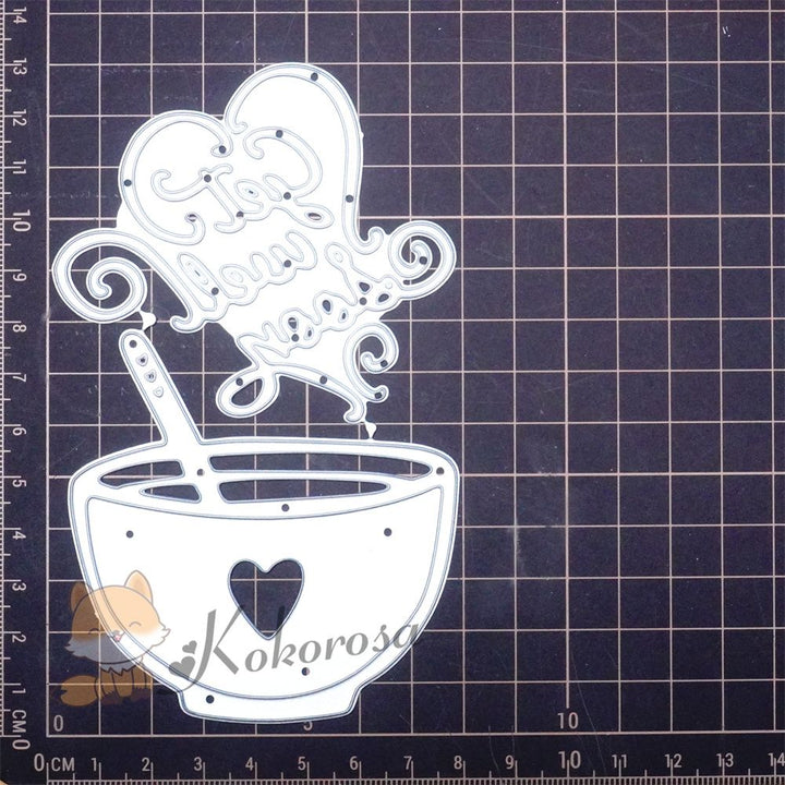 Kokorosa Metal Cutting Dies with Mug & "get well soon" Word