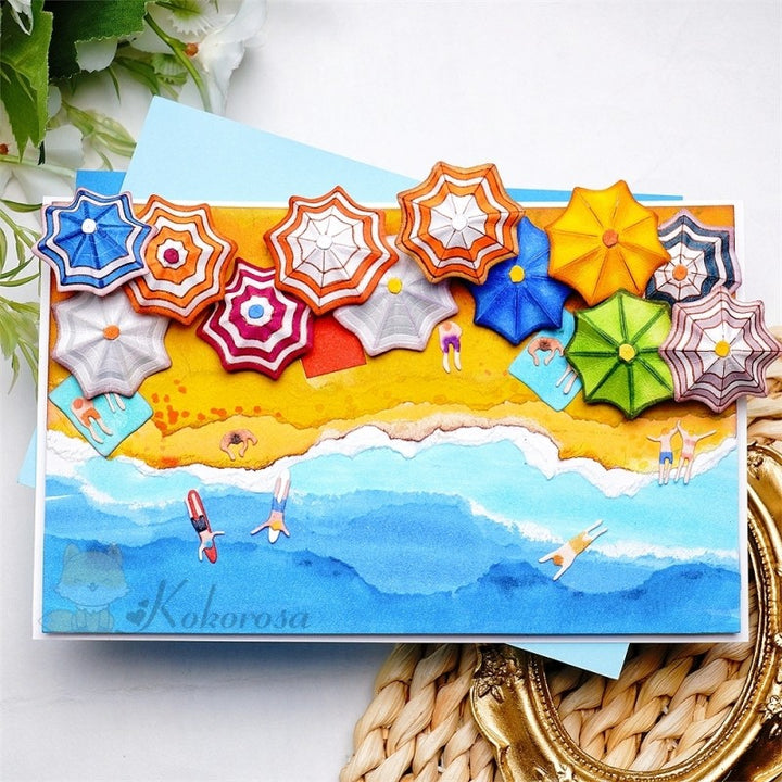 Kokorosa Metal Cutting Dies with Multi Seaside Parasols & Surfing People