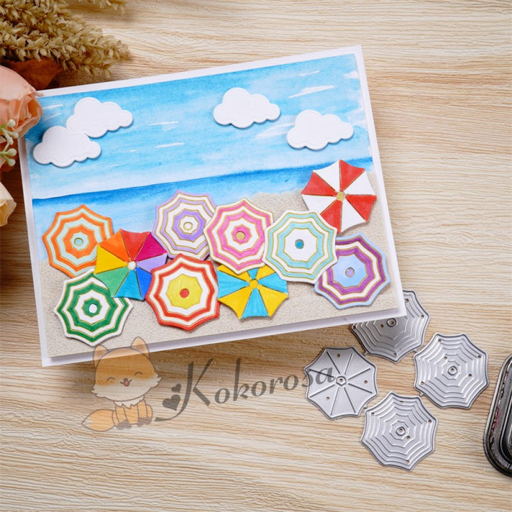Kokorosa Metal Cutting Dies with Multi Seaside Parasols & Surfing People