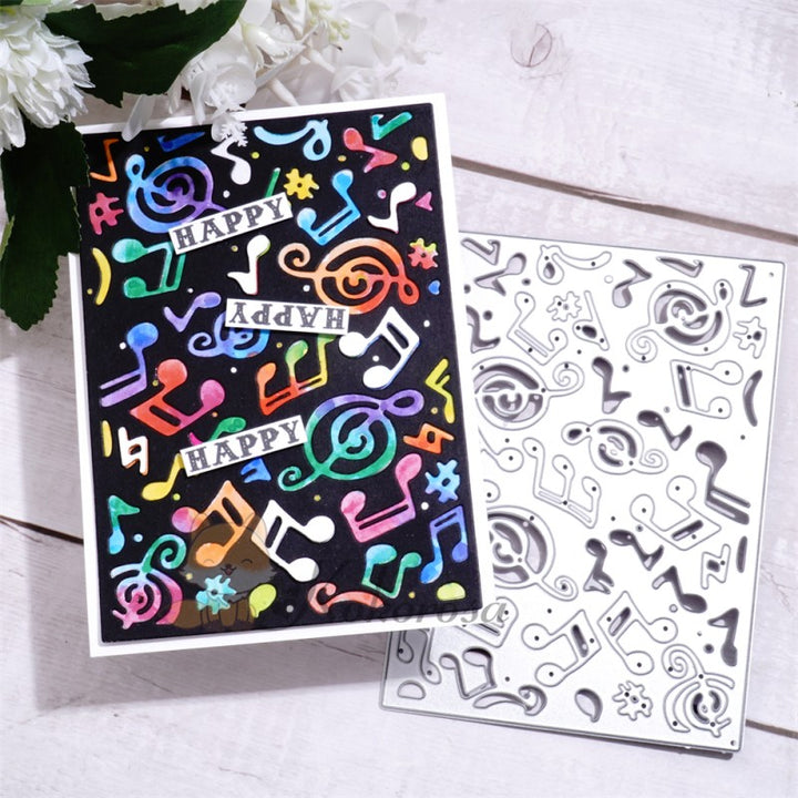 Kokorosa Metal Cutting Dies with Music Notes Background Board