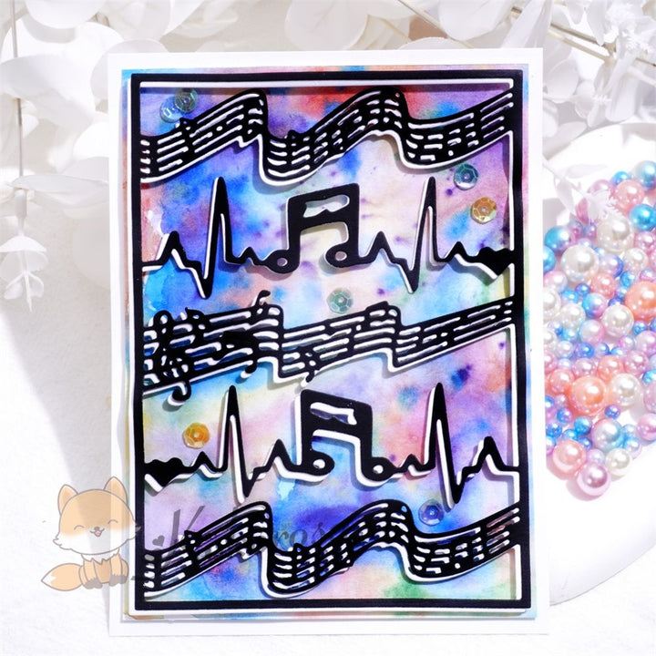 Kokorosa Metal Cutting Dies with Music Notes & Staff Background Board