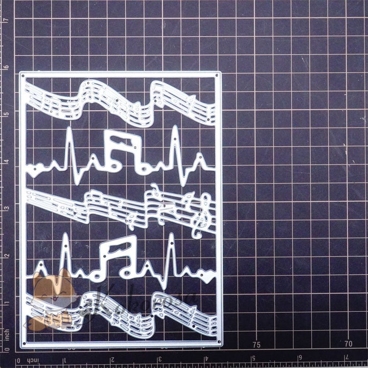 Kokorosa Metal Cutting Dies with Music Notes & Staff Background Board