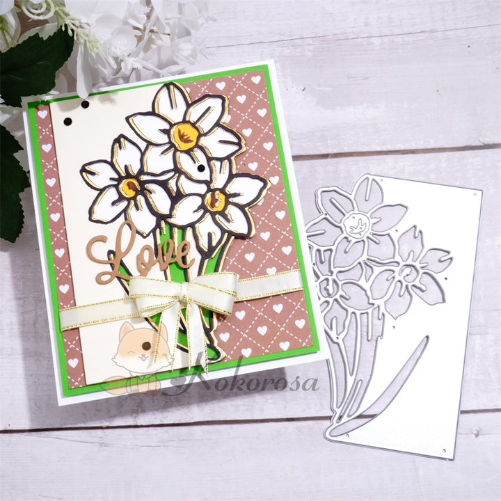 Kokorosa Metal Cutting Dies with Narcissus Border Board