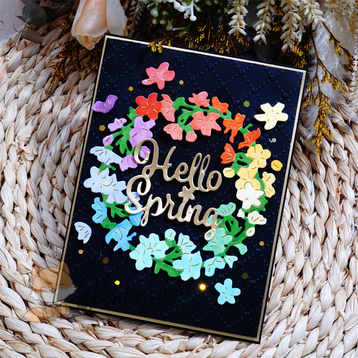 Kokorosa Metal Cutting Dies with Petals Wreath Frame Board