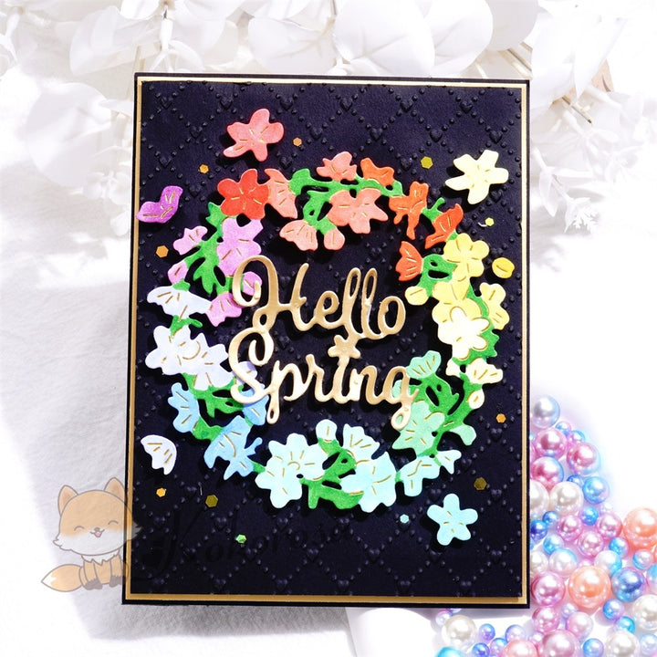 Kokorosa Metal Cutting Dies with Petals Wreath Frame Board