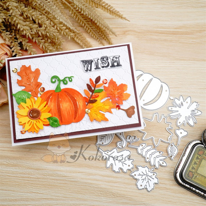 Kokorosa Metal Cutting Dies with Pumpkin & Leaves