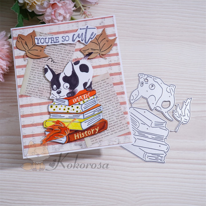 Kokorosa Metal Cutting Dies with Puppy Play on Books