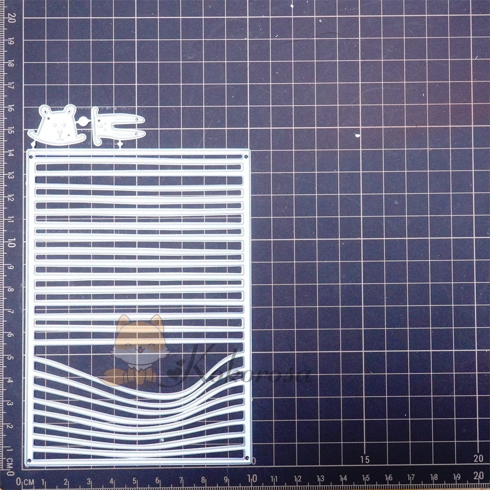 Kokorosa Metal Cutting Dies with Rabbit & Mouse in Blinds Background Board