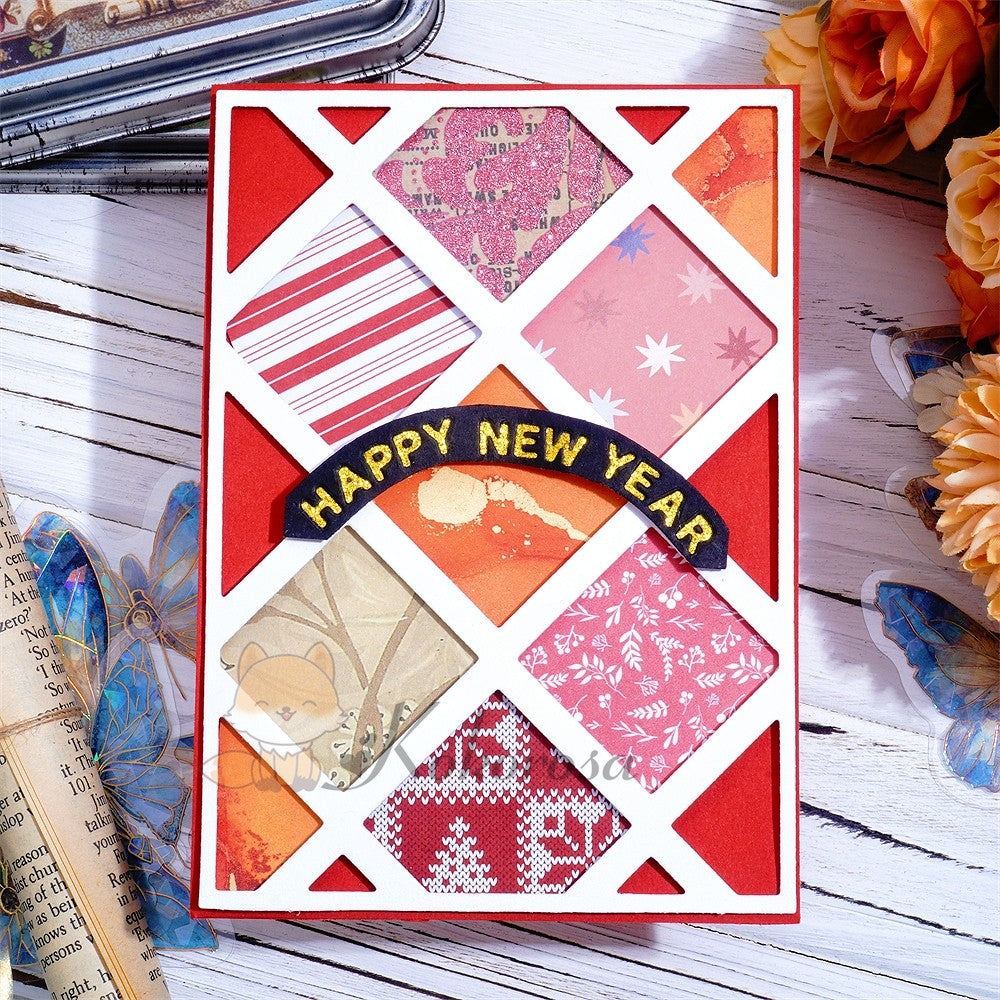 Kokorosa Metal Cutting Dies with Rhombus Background Board