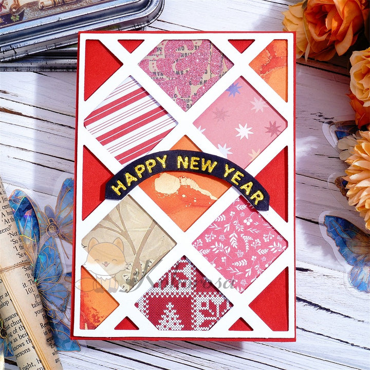 Kokorosa Metal Cutting Dies with Rhombus Background Board