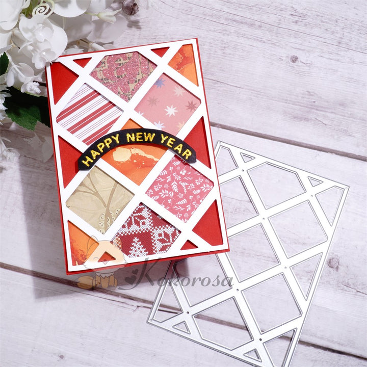 Kokorosa Metal Cutting Dies with Rhombus Background Board