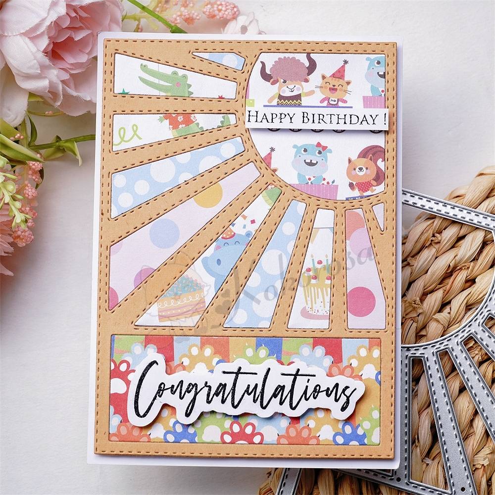 Kokorosa Metal Cutting Dies with Rising Sun Background Board