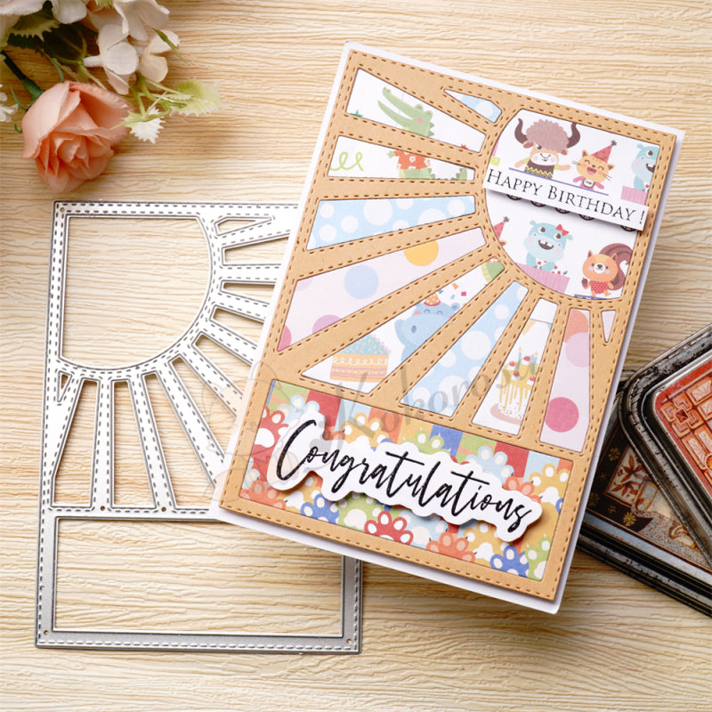 Kokorosa Metal Cutting Dies with Rising Sun Background Board