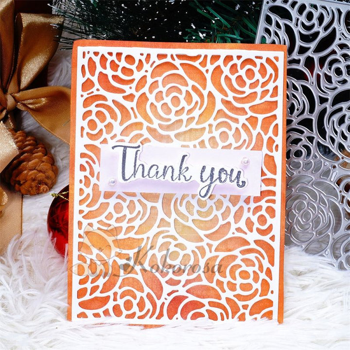 Kokorosa Metal Cutting Dies with Roses Background Board