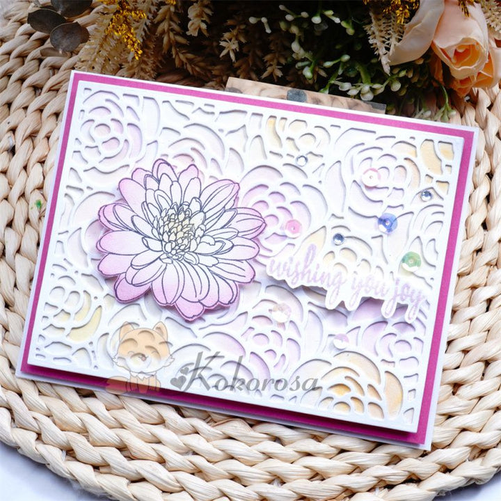 Kokorosa Metal Cutting Dies with Roses Background Board