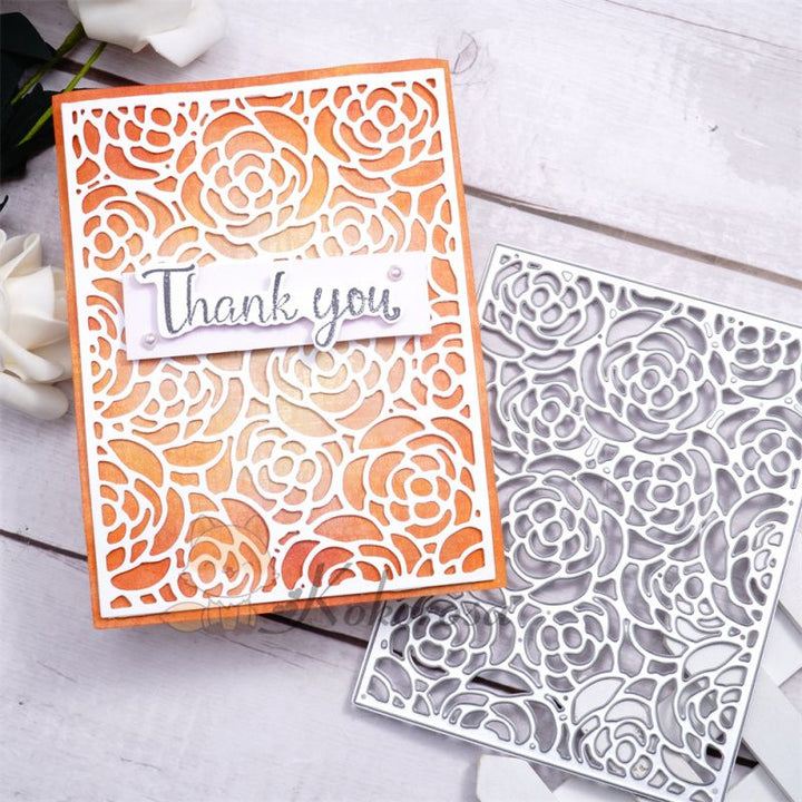 Kokorosa Metal Cutting Dies with Roses Background Board
