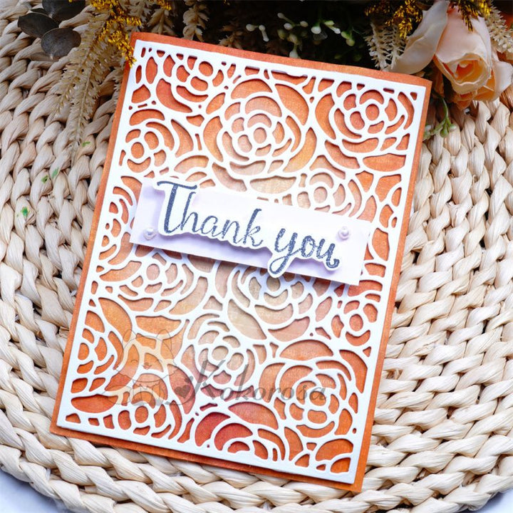 Kokorosa Metal Cutting Dies with Roses Background Board