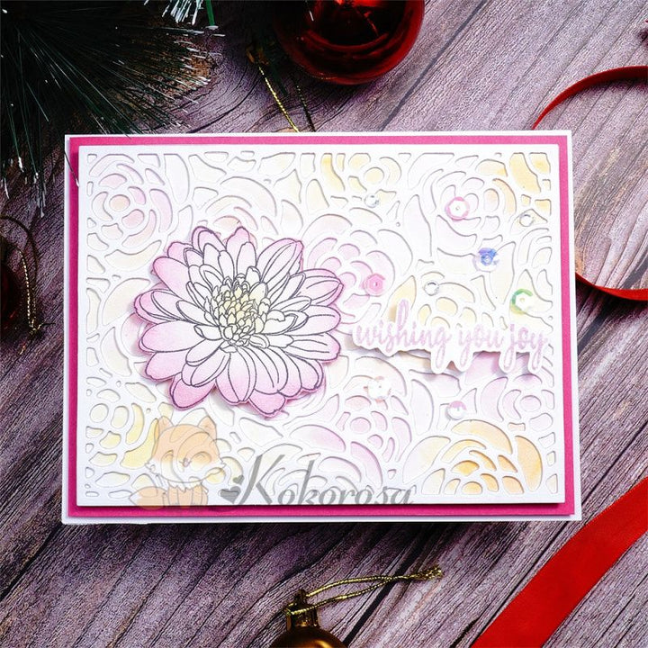 Kokorosa Metal Cutting Dies with Roses Background Board