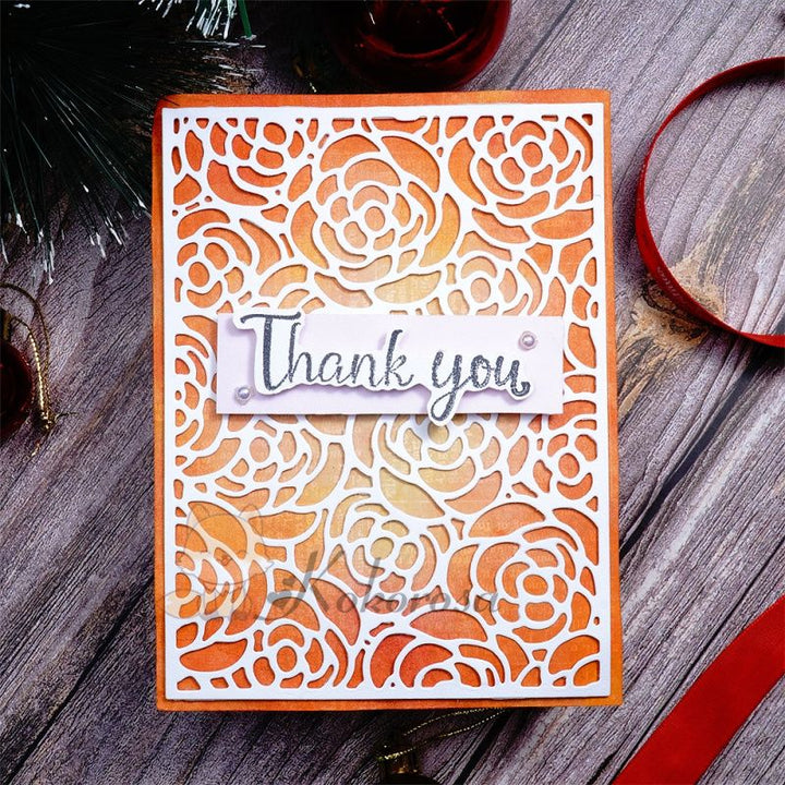 Kokorosa Metal Cutting Dies with Roses Background Board