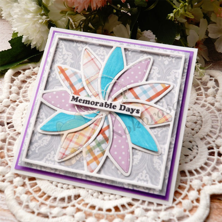 Kokorosa Metal Cutting Dies with Rotating Flower Pattern Frame Board