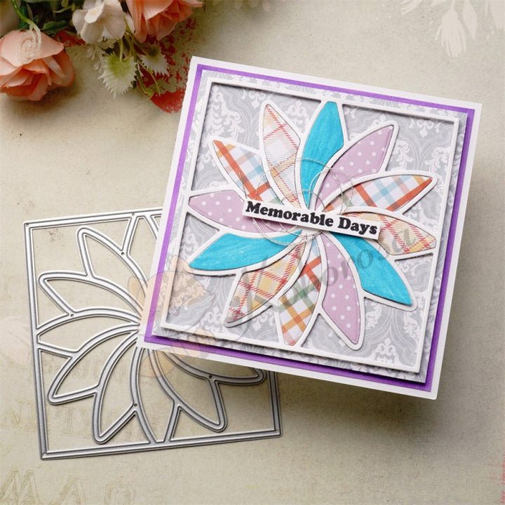 Kokorosa Metal Cutting Dies with Rotating Flower Pattern Frame Board