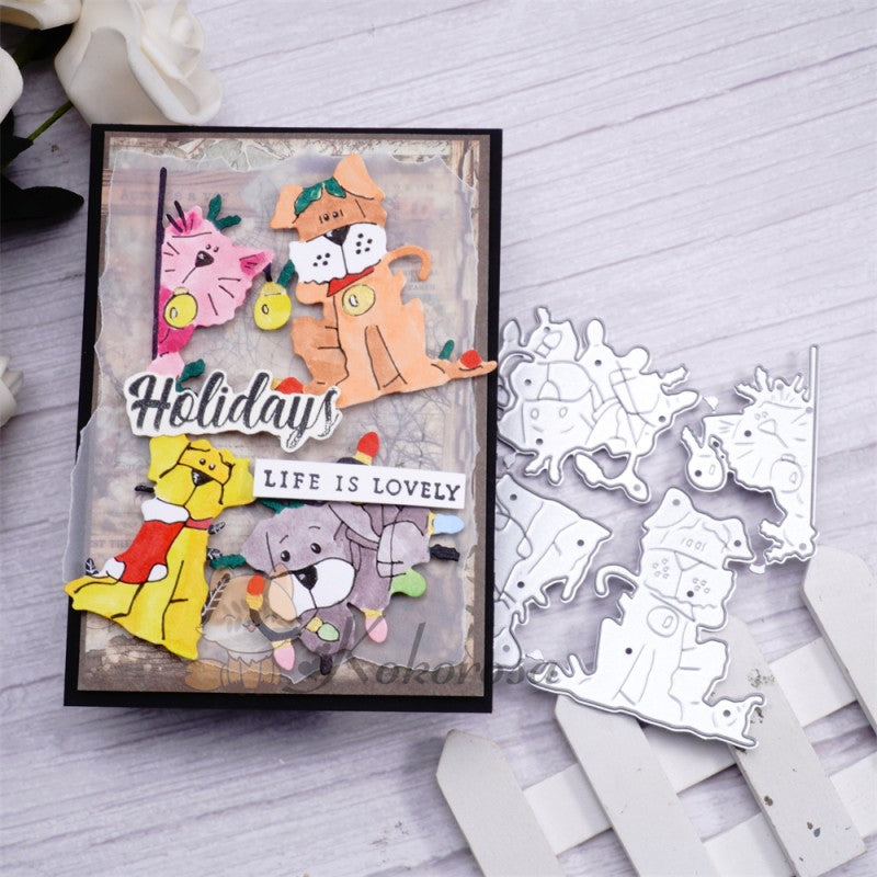 Kokorosa Metal Cutting Dies with Royal Dogs & Cat
