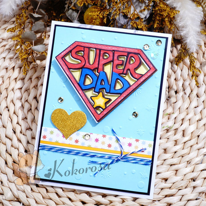 Kokorosa Metal Cutting Dies with "SUPER DAD" Word