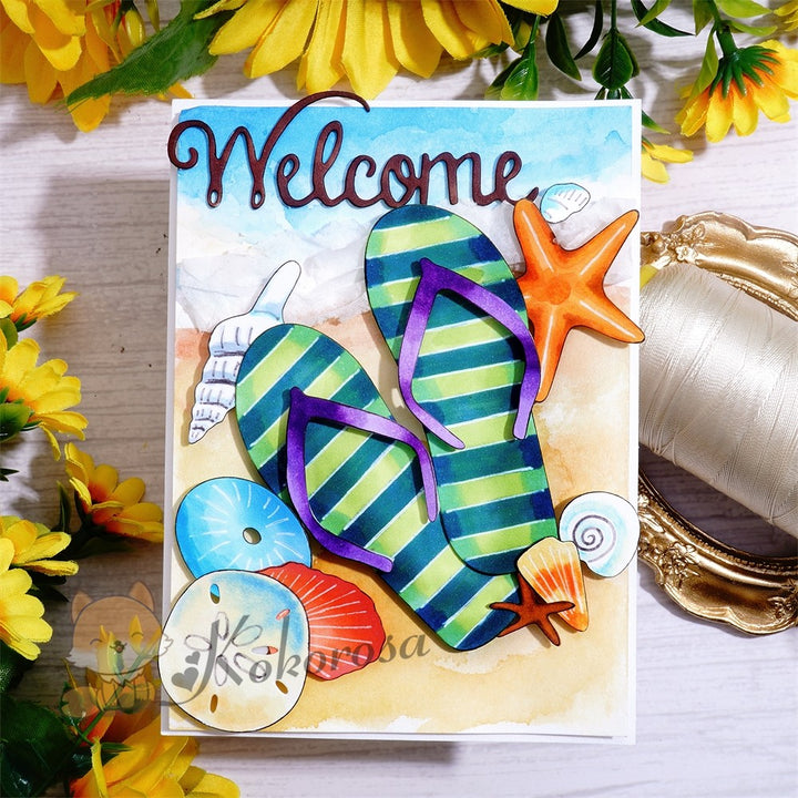 Kokorosa Metal Cutting Dies with Sandals Starfish & Shells