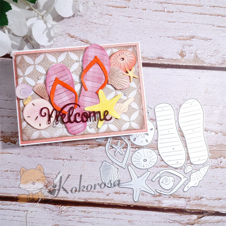 Kokorosa Metal Cutting Dies with Sandals Starfish & Shells