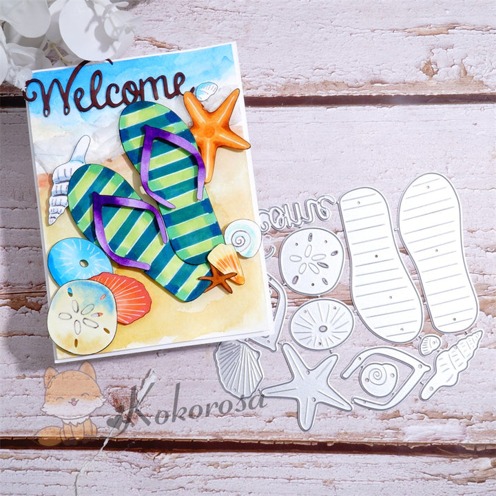 Kokorosa Metal Cutting Dies with Sandals Starfish & Shells