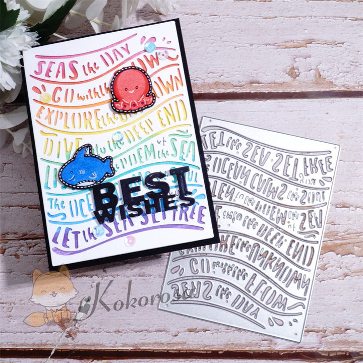 Kokorosa Metal Cutting Dies with Sea Words Background Board