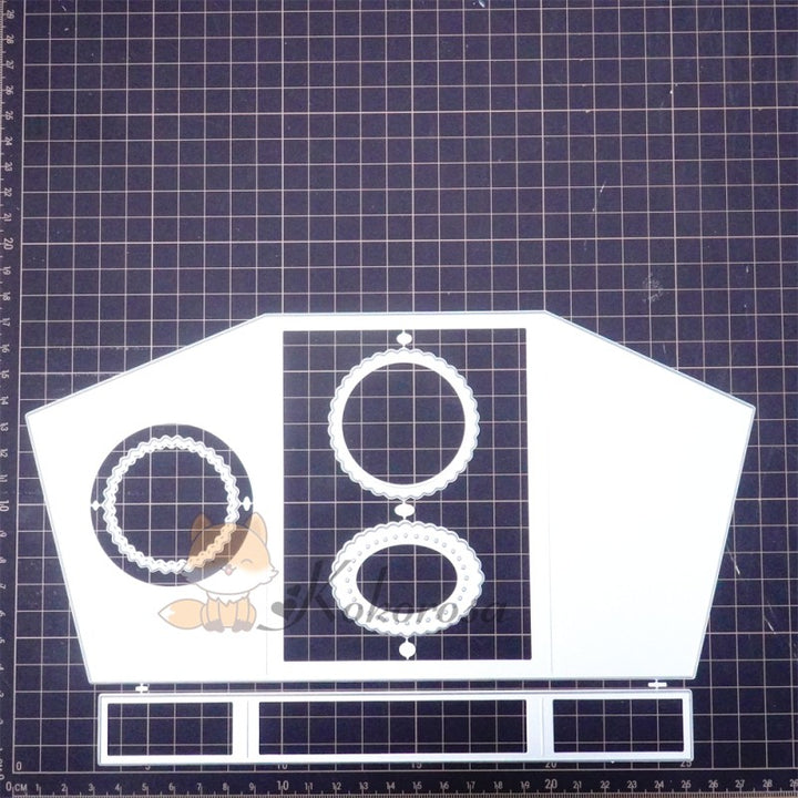 Kokorosa Metal Cutting Dies with Slanted Foldable Card